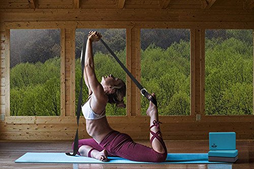 Heathyoga Yoga Blocks 2 Pack with Strap, High Density EVA Foam Yoga Block and Yoga Strap Set to Support and Improve Poses and Flexibility
