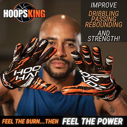 HOOPSKING Hoop Handz Basketball Weighted Training Gloves (Anti-Grip), Over 3 lbs. Per Pair, More Powerful Dribbling
