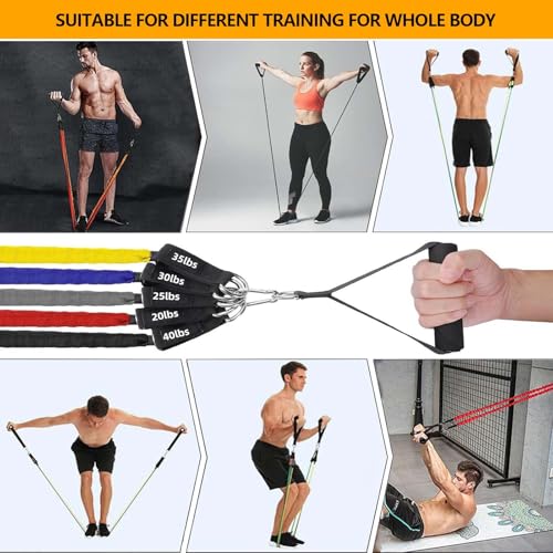 Resistance Bands Set for Working Out, 150lb Exercise Trainer