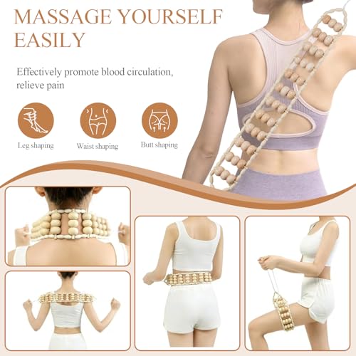 4Pcs Wood Therapy Massage Tools Lymphatic Drainage Massager Wooden Massager Body Sculpting Tools for Maderoterapia,Anti-Cellulite,Pain Relief(4-in-1 Massager) - style: 4-in-1 Massager