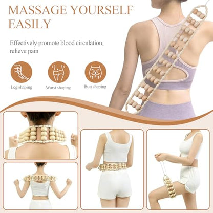 4Pcs Wood Therapy Massage Tools Lymphatic Drainage Massager Wooden Massager Body Sculpting Tools for Maderoterapia,Anti-Cellulite,Pain Relief(4-in-1 Massager) - style: 4-in-1 Massager