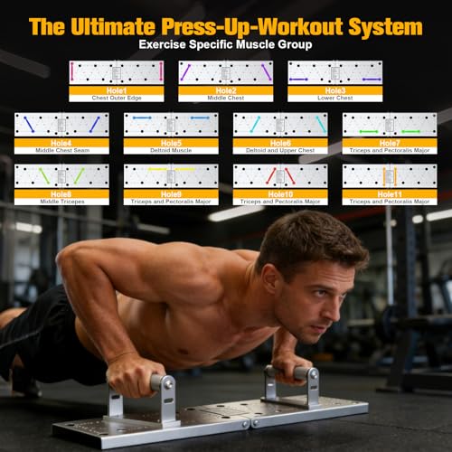Push Up Bar - Heavy-Duty Stainless Steel Pushup Stands with Non-Slip Base, 500LB Capacity, Portable Home Gym Equipment for Strength Training & Floor Workouts