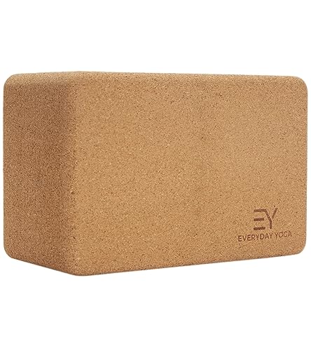 Everyday Yoga Premium Cork Block - Natural Cork, Improve Strength, Flexibility with Soft Brick Workout Handstand, (Single) - color: 5 In - Cork