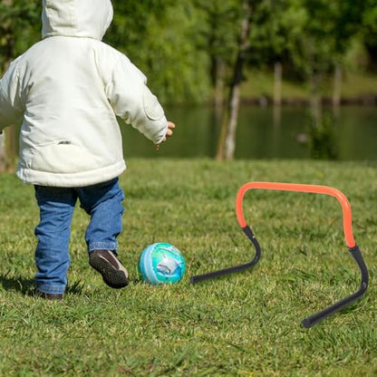 minkissy Adjustable PVC Plastic Soccer Agility Speed Hurdle for Training, Foldable Football Speed Hurdles, 2-Level Height Track and Field Running Equipment