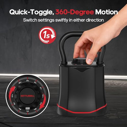 HXD-ERGO Adjustable Kettlebell, 6-in-1 Quick-Switch Kettlebell Sets (6.5-40 LBS) with Two-Way Rotation, Space Saving Kettlebells Adjustable Weight for Full Body Workouts at Home Gym