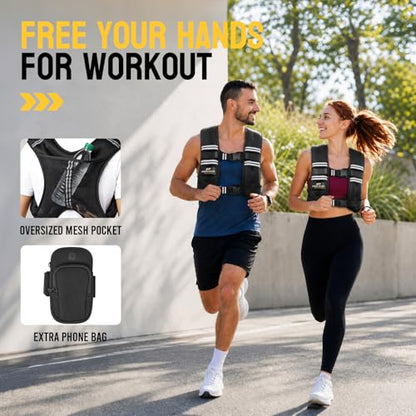 Weighted Vest for Women, Comfort-Fit with Adjustable Straps & Phone Bag, 6/8/12/16/20/25/30LB Womens Weighted Vest for Faster Weight Loss, Walking Strength Training Running