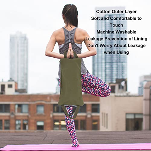 Yoga Sandbag Durable Cotton Handle Portable Green for Yoga Weights