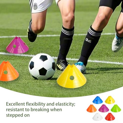 21 Pcs Jumbo Disc Cones with Mesh Bag, Large Soccer Cones Agility Training Sports Equipment for Football Basketball Ice Rink