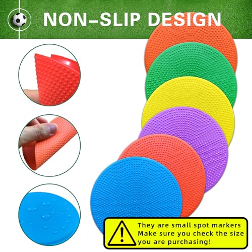 Poly Spot Markers 4 inch/9 inch Non-Slip Rubber Agility Training Markers Floor Dots Flat Field Cones for Football, Soccer, Basketball, School Exercise Drills, Dance Practice - style: 4 inch 36 Pcs (TPE)
