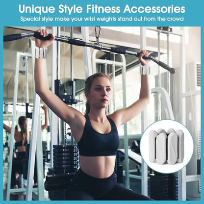 Wrist Weights, 2Pack Wearable Wrist Ankle Weights for Women & Men, Adjustable Arm and Leg Weights, Silicone Weighted Bangles for Walking Yoga Pilates Running Dance Gym 2lb - color: Grey