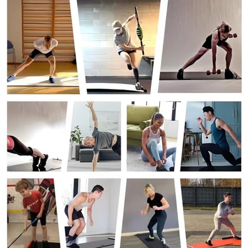 Slide Board (78" L x 20" W) with End Stops, Sliding Booties, Mesh Carrying Bag Included and Exercise Guide for Low-Impact Indoor Home Workouts and Balance Training (Skating, Hockey)
