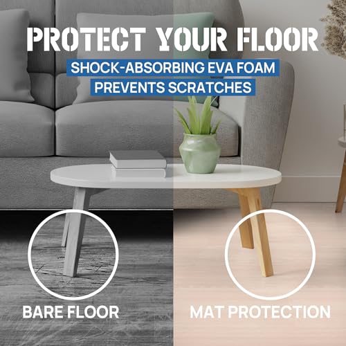 Yes4All EVA Interlocking Mats, Puzzle Floor Tiles, Foam Floor Padding with Border for Furniture, Home Space, Living Room, Garage 11,22,32 SQFT