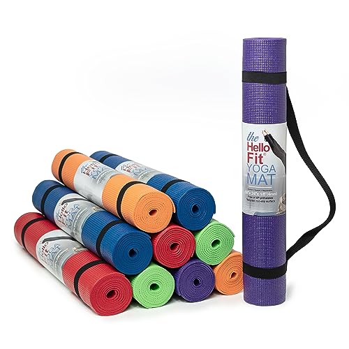 10 Pack Yoga Mat With Carrying Strap, 68"x24"x4mm Thick - color: Assorted