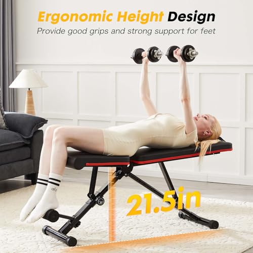 Adjustable Weight Bench, Strength Training Adjustable Benches for Full Body, Foldable Workout Bench for Home Gym, 795LBS Capacity Incline Decline Sit Up Exercise Bench Press