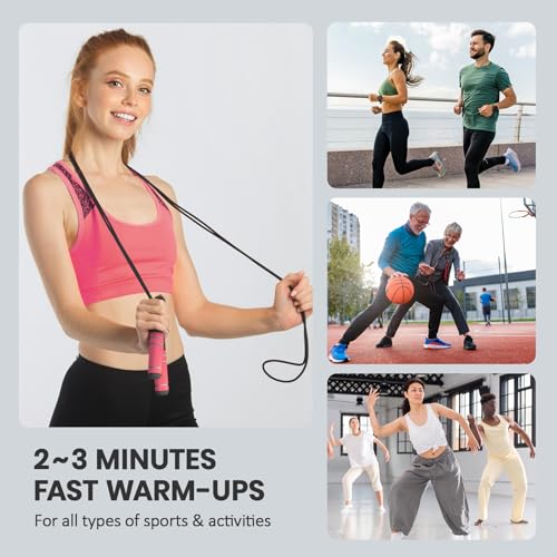 Digital Jump Rope with Smart Counter & Timer - Adjustable Speed Skipping Rope for Fitness, Weight Loss, Boxing, MMA - Tangle-Free Ball Bearings & Anti-Slip Handles for Men, Women, Kids.(Check 2026 New Evolution for 3s Rope Swap)