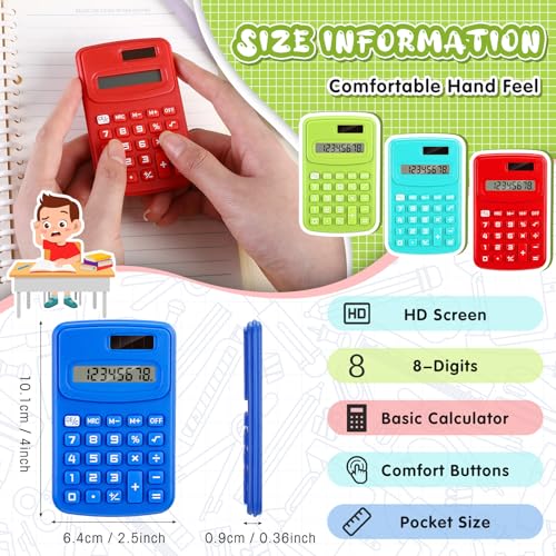 LEIFIDE 36 Pack Small Pocket Calculator 8 Digit Basic, Classic Colors - color: Classic Colors