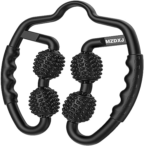 Cellulite Massage Tool Muscle Roller - Deep Fascia Massager & Dimpled Skin Remover for Legs, Thighs & Buttocks - Anti-Cellulite Roller, Smooth Skin, Pain Reliefs Black（Black - 4 Wheel） - color: 4 Wheel - Black