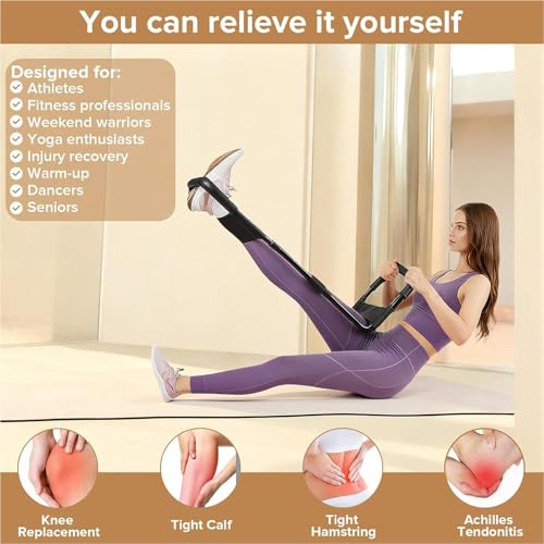 Adjustable Hamstring Stretcher for Knee Extension & Pain Relief – Multifunctional Leg, Calf, Hip & Lower Back Stretcher Device, Decompression & Physical Exercise Equipment for Flexibility & Workout