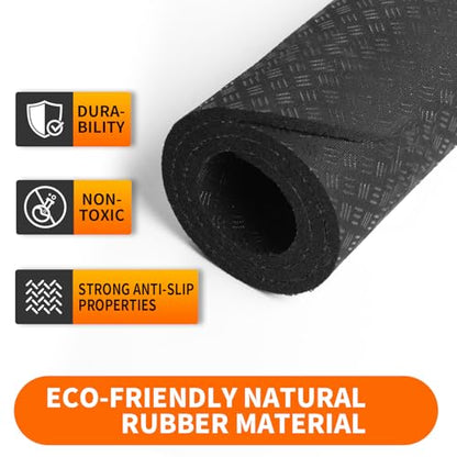 Double-Sided Rubber Non Slip Mat for Elliptical Machine, 24"x17" Anti Slip Mat for Vibration Plate & Stepper, Odorless & Durable - size: 23.6"L × 17"W x 0.12"Th