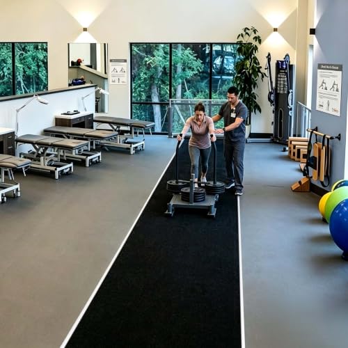 Yescom 4'x50' Gym Turf Runway for Sled Track HIIT Functional Training 0.6"H - size: 0.6"H-4'x50'Elite(200Sq.Ft)