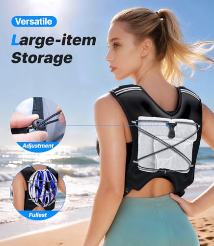 Weighted Vest Woman Man,8/12/16/20lbs Weight Vest with Plus Storage Pockets&Adjustable Straps,Durable Rucking Vests with Reflective Stripe for Walking,Running,Workout,Training, Weight Loss