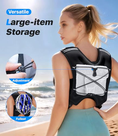 Weighted Vest Woman Man,8/12/16/20lbs Weight Vest with Plus Storage Pockets&Adjustable Straps,Durable Rucking Vests with Reflective Stripe for Walking,Running,Workout,Training, Weight Loss