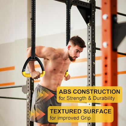 Gymnastic Rings, Gymnastic Rings Equipment, Pull-up Gymnastic Rings, Home Gymnastic Rings no-Punch bar Lanyard for Training Workouts - color: Yellow