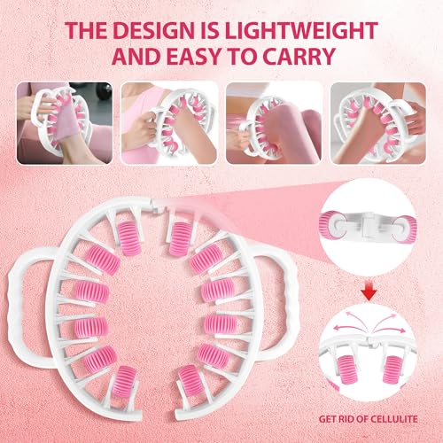 Docemel Lymphatic Drainage Massager Roller–Fascia Blaster Tool for Legs,Thighs,and Calves –Deep Tissue Body Sculpting and Anti-Cellulite Massager Tool - color: White