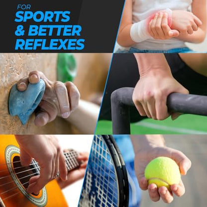 Grip Strength Trainer (5 Pack), Forearm Strengthener, Hand Strengthening Devices, Hand Exercisers for Strength, Finger Strengthener, Wrist Exerciser, Baseball Climbing Calisthenics Basketball