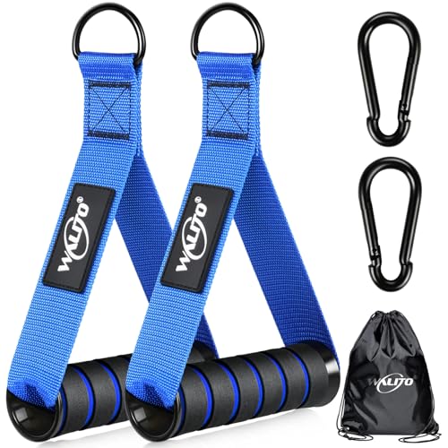 WALITO Exercise Handles, Replacement Cable Machine Attachments for Home Gym Equipment, Pulley System, Pilates, Resistance Bands, Strength Trainer, Heavy Duty Working Out Handles - color: Blue