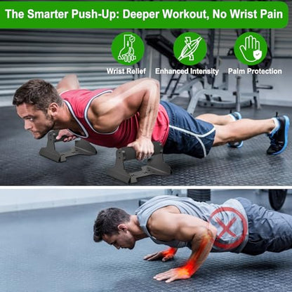 SELEWARE Wood Push Up Bars Steel Calisthenic Parallette Bars Handstand Bars - color: C: Foam Covered Grip (7.3"L x 4.1"H)