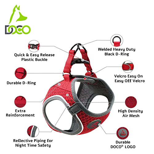 DOCO Dog Harness for Large Sized Dog - Athletica Adjustable, No Pull, No Choke, Puppy Vest Lightweight Air Mesh, Reflective, Puppy Essentials – Lime, Large (Chest 18.5"-19.5", Weight 15–20 lbs)