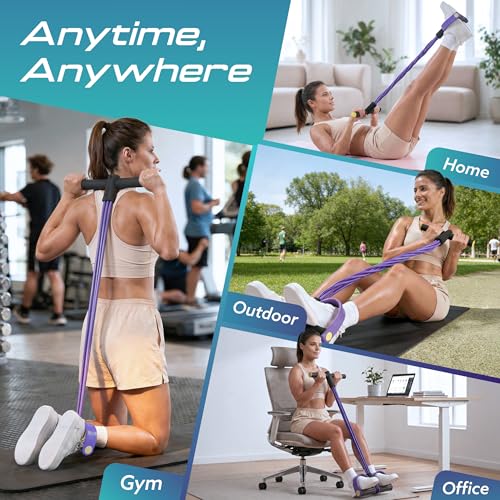 Premium 6 Tube Resistance Band – Powerful, Visible Results with Safe Low-Impact Design | Multifunction Pedal Resistance Band | Home Gym Equipment for Women | 30-Day Support - color: black purple