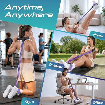 Premium 6 Tube Resistance Band – Powerful, Visible Results with Safe Low-Impact Design | Multifunction Pedal Resistance Band | Home Gym Equipment for Women | 30-Day Support - color: black purple