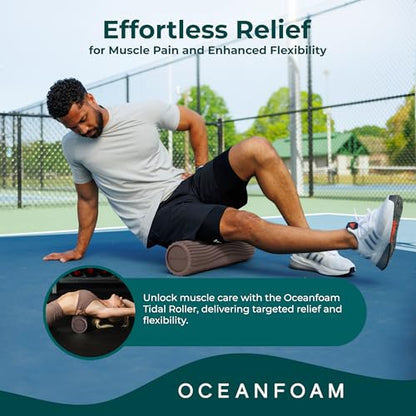 Tidal Roller - Espresso - Muscle Massage Foam Roller for Back Pain & Stretching - Firm and Ergonomic Wide Wave Textured - Yoga, Athletics, & Wellness - Full Size, 20" x 5" - color: Espresso