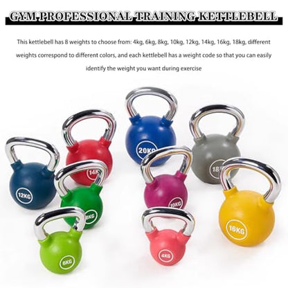 Kettle Bells Women Gym Professional Training Kettlebell, Men's Abdominal Strength Training Dumbbell, Electroplated Handle, Swing/Squat(Green-8kg) - color: Green-8kg