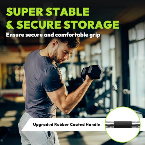 HANDBODE Hex Dumbbell Sets with Rack, 100-165 lb Rubber Encased Dumbbells for Strength Training, Exercise & Fitness, Home Gym Weight Set with Rack - style: 210 lb (10, 15, 20, 25, 35 lb) X 2 & Rack