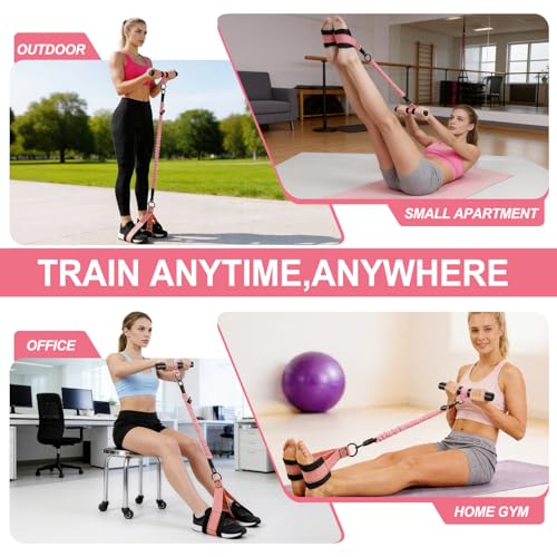 Multifunction Pedal Resistance Band with Handle Kit (30/40/50lbs) for Women | Adjustable Tension Rope,Portable Fashion Puller Exercise Bands for Women's Full Body Training at Home,Leg,Arm,Pilates
