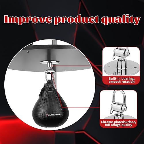 Heavy Duty Adjustable Speed Bag Platform Kit 24" + Speed Punching Ball (10"x7") Adjustable Height Wall Mount Professional Fitness Ball Boxing Reaction Training Kit