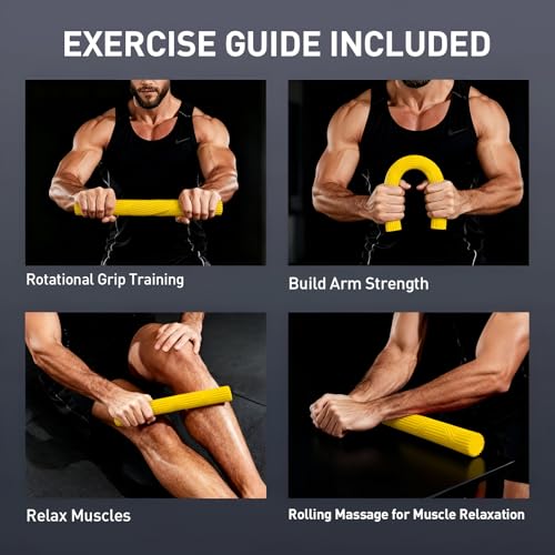 Flex Therapy Bar Flexible Resistance Bar for Physical Therapy,Hand Grip Strengthener for Gym Physical Therapy & Office, Relieves Tendonitis Pain & Improve Grip Strength