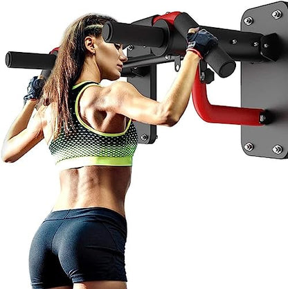 Pull Up Bar, Multifunction Wall-Mounted Strength Training Pull-UP Bars, Max Weight 660 LBS, Heavy Duty Chin Up Bar Wall Mount with Exercise Bands