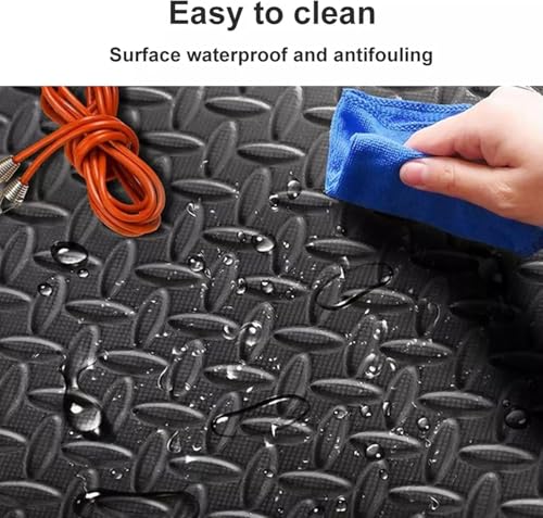 20"x20"Puzzle Exercise Mat 0.4" Thick, EVA Interlocking Foam Floor Tiles for Home Gym, Mat for Home Workout Equipment, Floor Padding （Black/Gray）