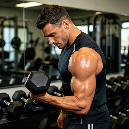 Hex Dumbbell Set – 5lb to 90lb Rubber Coated Hex Dumbbell, Heavy Duty Weights for Home Gym, Strength Training, Men and Women (Single or Pair Options Available) - color: 20 lb Pair