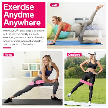 Fabric Resistance Bands for Working Out, Exercise Bands for Glutes and Legs - color: 3.Grey,Pink,Black
