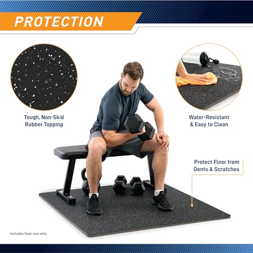 Marcy Interlocking Dual Density Rubber Top EVA Foam Home Gym Floor Mat for Exercise Equipment & Accessories MAT-40