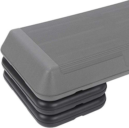Sport Aerobic Step Platforms Workout Stepper Trainer Exercise Stepper with Nonslip Adjustable Risers for Fitness, Core, Strength, Stability, and Resistance Training