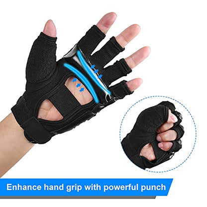 Punch Bag Taekwondo Karate Gloves for Sparring Martial Arts Boxing Training Fingerless Women Kids - color: Black, size: X-Small