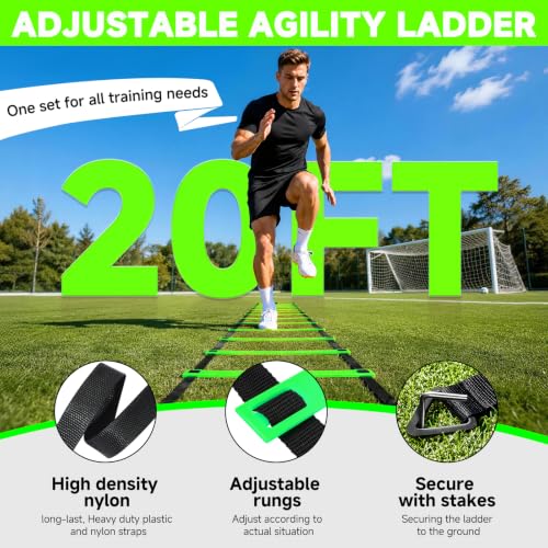 Agility Ladder, Soccer Football Training Equipment Agility & Speed Training - color: Green