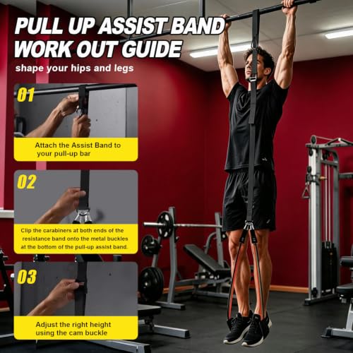WHATAFIT Resistance Bands with Handles, 5-Level Exercise Bands for Workout - color: Various