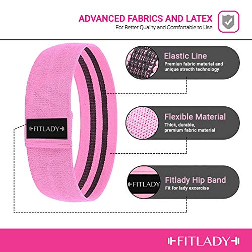 3 Butt Bands | 3 Booty Bands | 3 Glute Bands | 3 Hip Bands for Women with 3 Levels of Resistance | Non-Slip Fabric for Squats & Lunges | Includes Free Pouch and Exercise Manual | Upgraded!